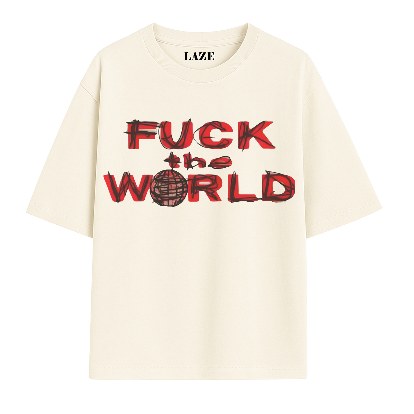 FTW Off-White Oversized Graphic Tee by LAZE – Unisex Streetwear