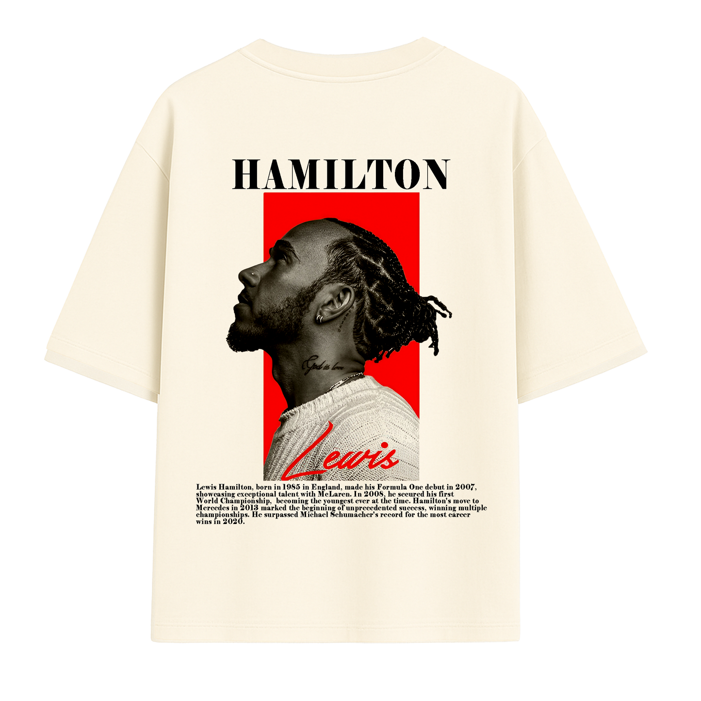 Lewis Hamilton Off-White Oversized Tee – LAZE Streetwear Edition
