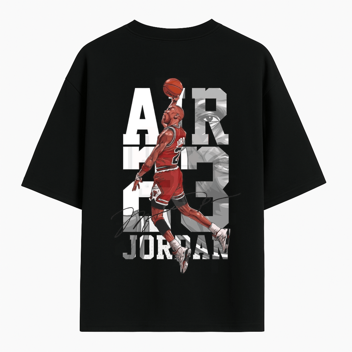 Black Oversized Jordan Graphic T-Shirt – Air 23 Streetwear Edition