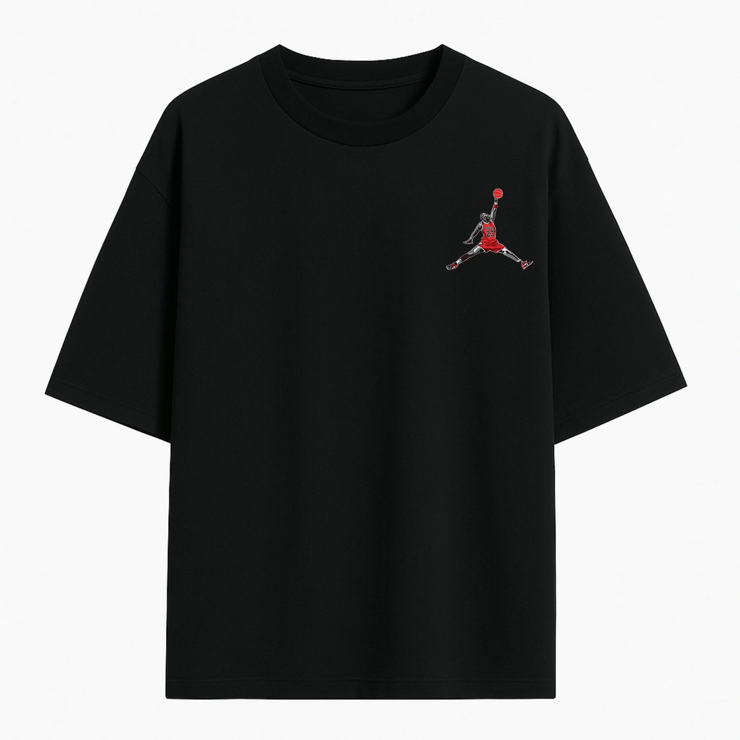 Black Oversized Jordan Graphic T-Shirt – Air 23 Streetwear Edition