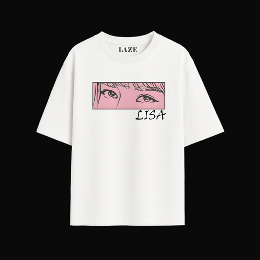 LISA 'Peeking Eyes' Oversized Graphic Tee
