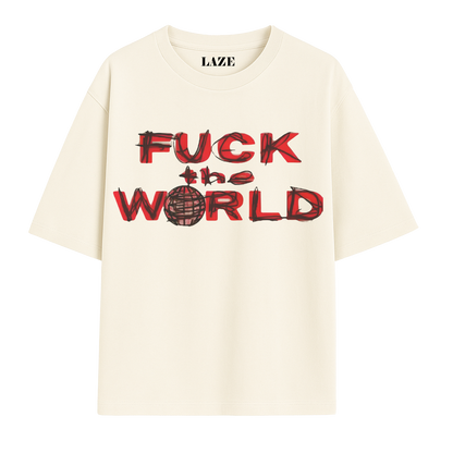 FTW Off-White Oversized Graphic Tee by LAZE – Unisex Streetwear