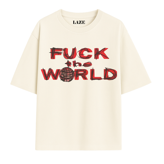 FTW Off-White Oversized Graphic Tee by LAZE – Unisex Streetwear