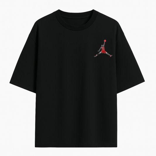 Black Oversized Jordan Graphic T-Shirt – Air 23 Streetwear Edition