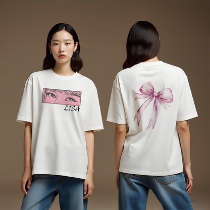 LISA 'Peeking Eyes' Oversized Graphic Tee